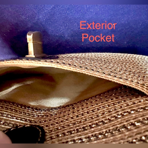 Eric Javits Squishee Metallic Gold/Tan/Blk Satchel &Patent Leather-Excel Cond - Picture 11 of 12